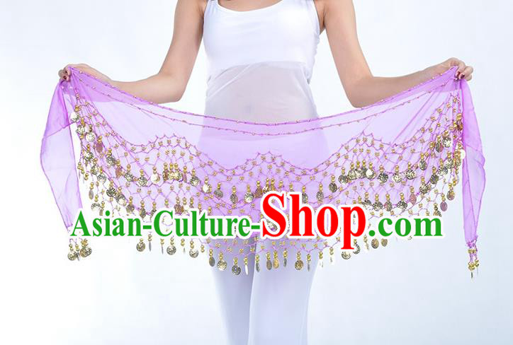 Asian Indian Belly Dance Lilac Silk Waistband Accessories India Raks Sharki Belts for Women