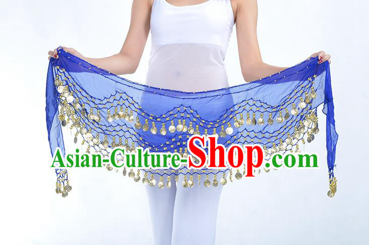 Asian Indian Belly Dance Royalblue Silk Waistband Accessories India Raks Sharki Belts for Women