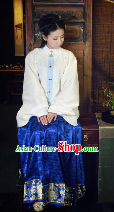 China Ancient Princess Costume Ming Dynasty Palace Lady Blouse and Horse-face Skirts for Women