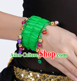 Oriental Indian Belly Dance Accessories Green Bracelets India Raks Sharki Bells Bangle for Women