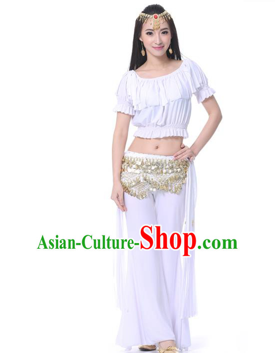 Indian Belly Dance White Uniform India Raks Sharki Dress Oriental Dance Rosy Clothing for Women