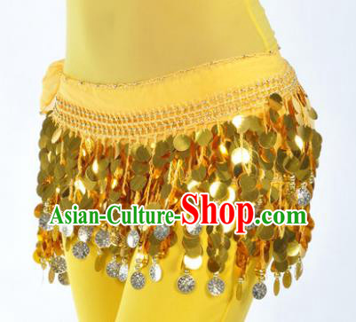 Indian Traditional Belly Dance Yellow Tassel Belts Waistband India Raks Sharki Waist Accessories for Women