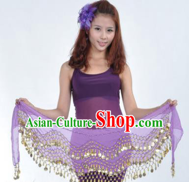 Asian Indian Belly Dance Waist Accessories Purple Waistband India Raks Sharki Belts for Women