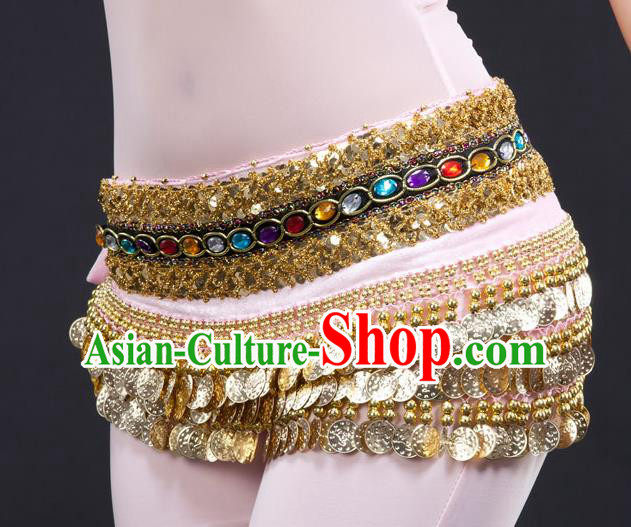 Asian Indian Belly Dance Diamante Waist Accessories Pink Waistband India Raks Sharki Belts for Women