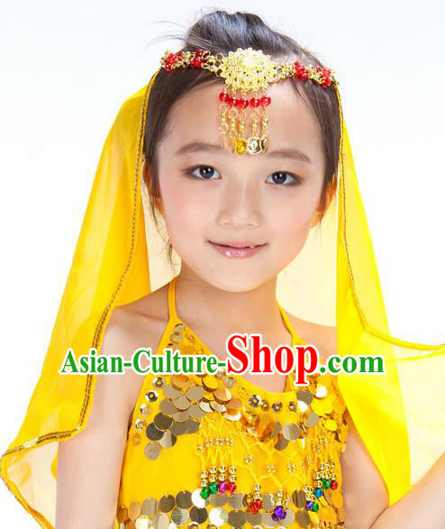 Asian Indian Belly Dance Hair Accessories Frontlet and Veil for for Kids
