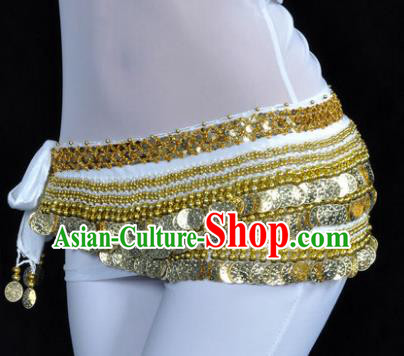 Asian Indian Traditional Belly Dance White Waist Accessories Waistband India Raks Sharki Belts for Women