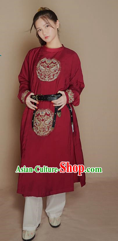 Asian China Ancient Costume Chinese Tang Dynasty Imperial Bodyguard Embroidered Clothing for Women
