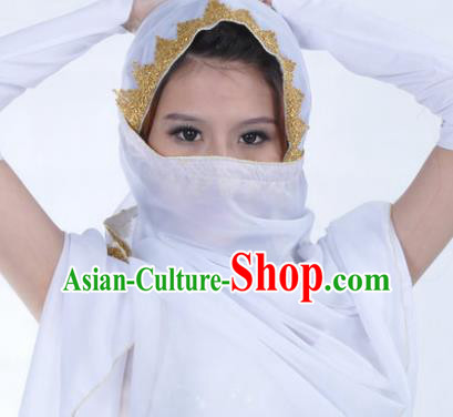 Asian Indian Belly Dance Accessories Yashmak India Traditional Dance White Veil for for Women