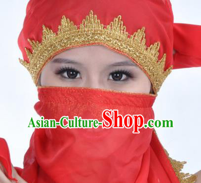 Asian Indian Belly Dance Accessories Yashmak India Traditional Dance Red Veil for for Women