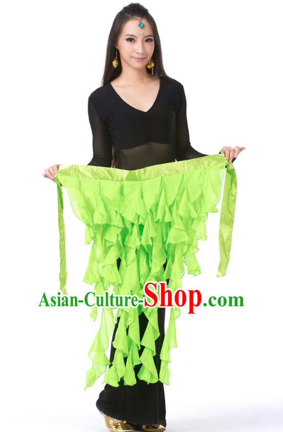 Indian Traditional Belly Dance Belts Light Green Hip Scarf Waistband India Raks Sharki Waist Accessories for Women