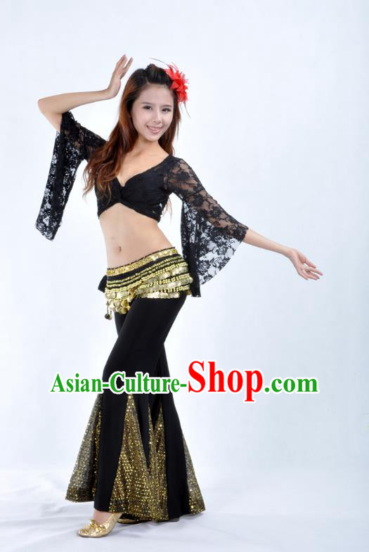 Indian Belly Dance Black Lace Costume India Raks Sharki Suits Oriental Dance Clothing for Women