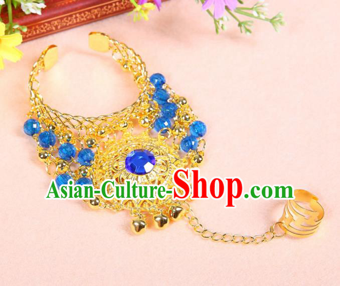 Top Belly Dance Accessories Blue Crystal Bracelets for Women