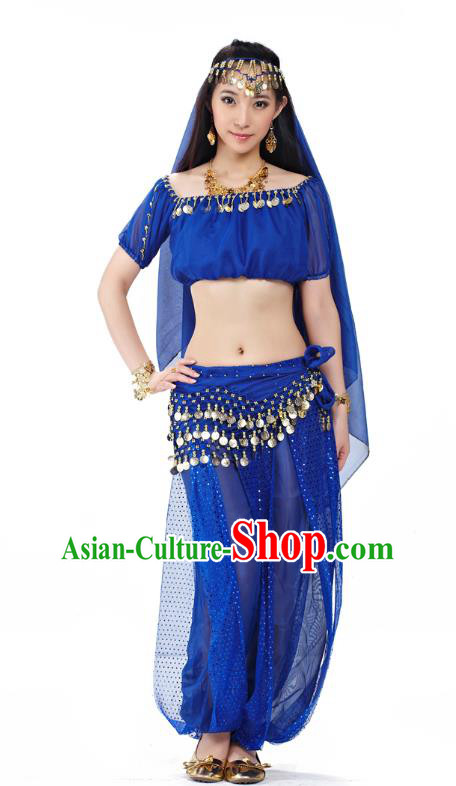 Top Indian Bollywood Belly Dance Costume Oriental Dance Royalblue Dress, India Raks Sharki Clothing for Women
