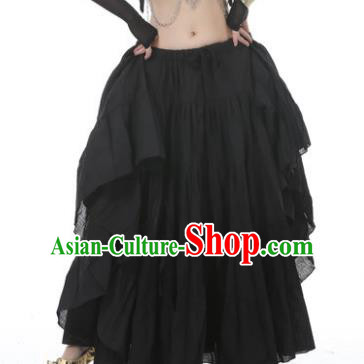 Indian Oriental Belly Dance Costume Black Bust Skirt, India Raks Sharki Bollywood Dance Clothing for Women