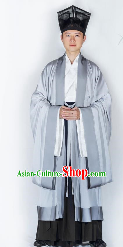 China Traditional Han Dynasty Scholar Hanfu Clothing Ancient Minister Cloak for Men