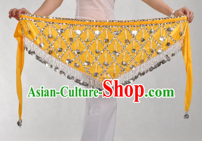 Indian Belly Dance Yellow Belts Waistband India Raks Sharki Waist Accessories for Women