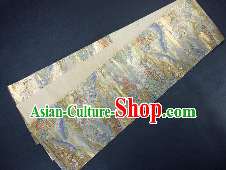Asian Japanese Traditional Japan Kimono Belts Embroidered Brocade Waistband for Women