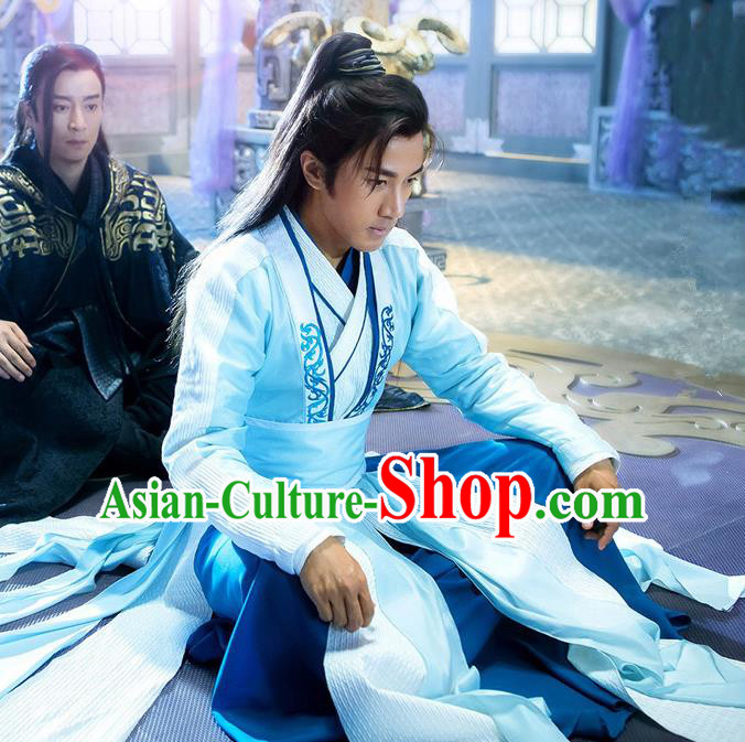 Traditional Chinese Tang Dynasty Swordsman Costume, China Ancient Knight Clothing for Men