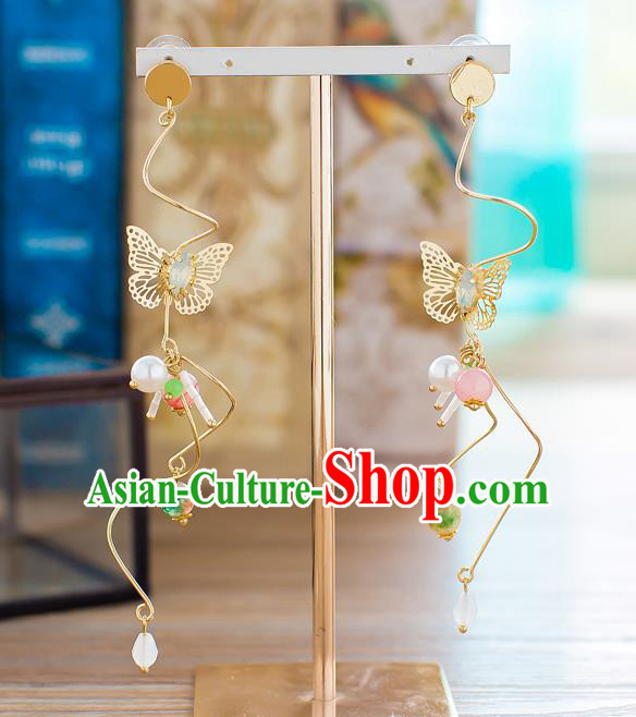 Handmade Classical Wedding Accessories Bride Ear Pendant Butterfly Earrings for Women