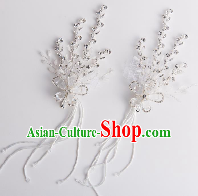 Handmade Classical Wedding Accessories Bride Tassel Crystal Earrings for Women