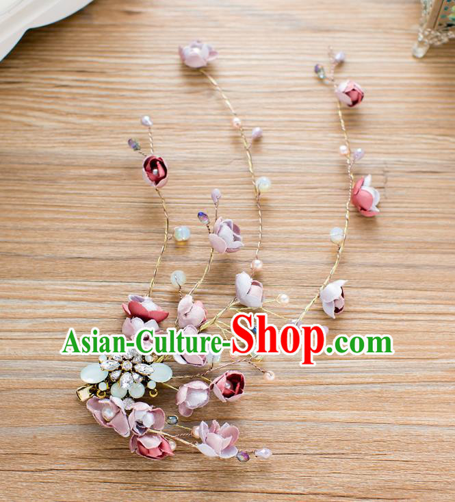 Handmade Classical Wedding Hair Accessories Bride Headwear Flowers Hair Stick for Women