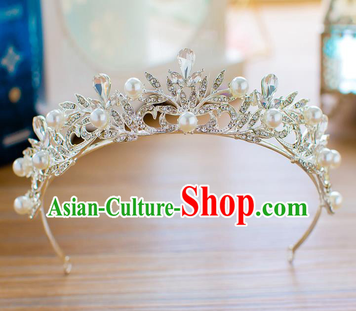 Handmade Classical Hair Accessories Baroque Crystal Royal Crown Princess Coronet for Women