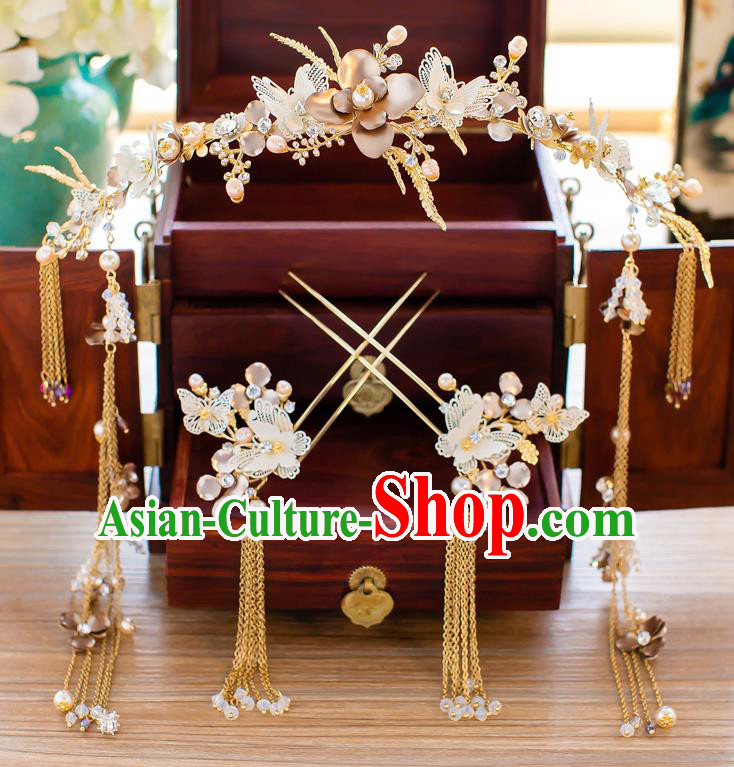 Chinese Hair Jewelry Accessories Xiuhe Suit Hairpins Headwear Headdress Hair Crown for Women