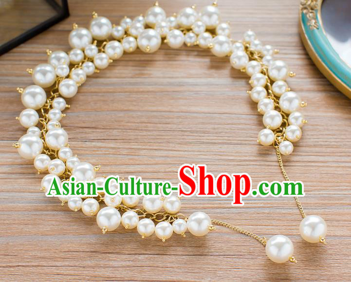 Handmade Classical Wedding Hair Accessories Bride Pearls Hair Clasp Headwear for Women
