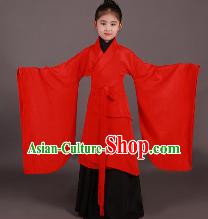 Traditional China Han Dynasty Girls Costume, Chinese Ancient Princess Hanfu Clothing for Kids