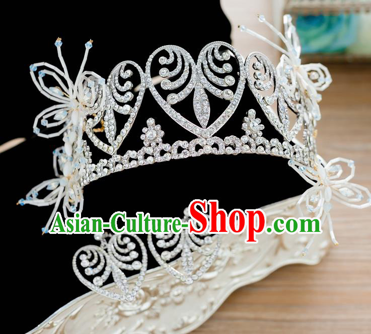 Handmade Classical Hair Accessories Baroque Bride Crystal Royal Crown Hair Coronet Headwear for Women