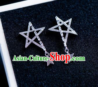 Handmade Classical Wedding Accessories Baroque Crystal Star Earrings for Women