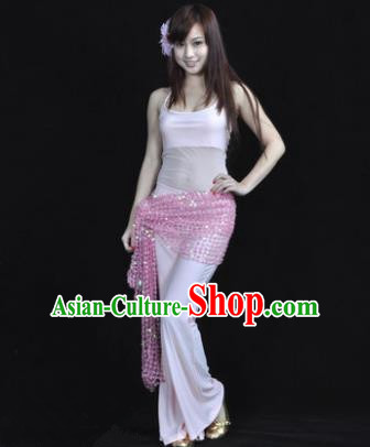 Traditional Indian Belly Dance Oriental Dance Pink Costume for Women