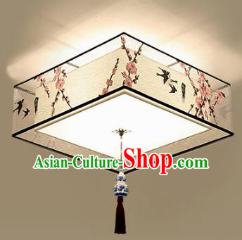 Traditional Chinese Printing Peach Blossom Birds Ceiling Palace Lanterns Handmade Lantern Ancient Lamp