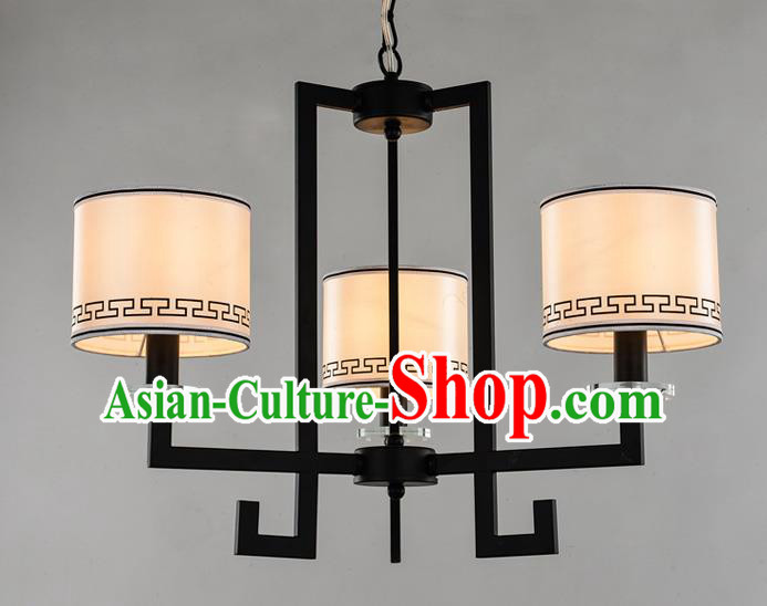 Traditional Chinese Ceiling Palace Lanterns Handmade Three-Lights Lantern Ancient Lamp