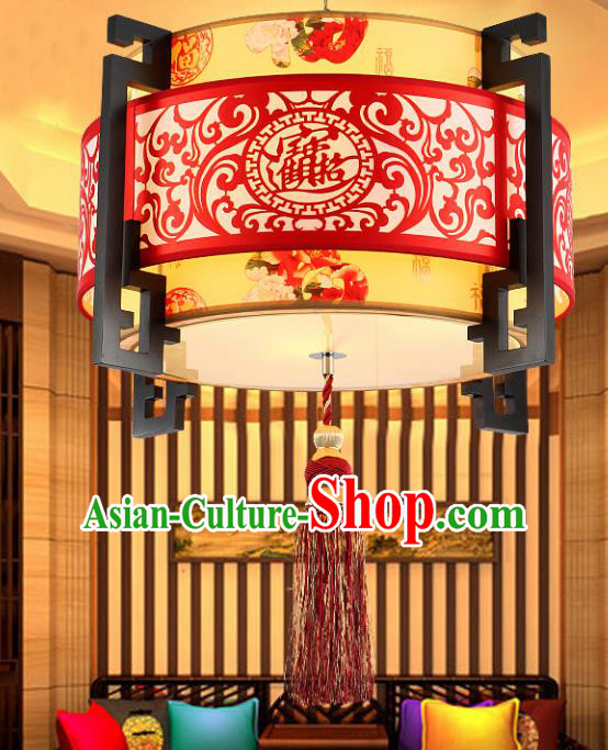 Traditional Chinese Carving Ceiling Palace Lanterns Handmade Wood Hanging Lantern Ancient Lamp