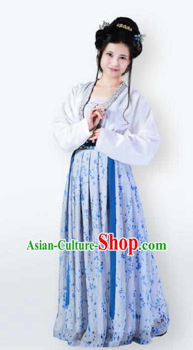 Traditional Chinese Ancient Contadina Costume Song Dynasty Young Lady Dress Clothing for Women