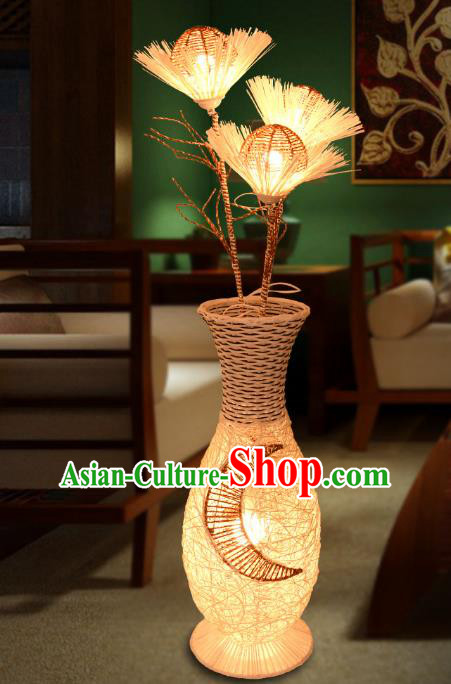 Traditional Chinese Rattan Vase Lanterns Handmade Lantern Ancient Desk Lamp