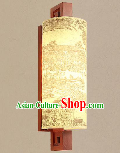 Traditional China Ancient Painted Lanterns Handmade Wood Lantern Ancient Wall Lamp