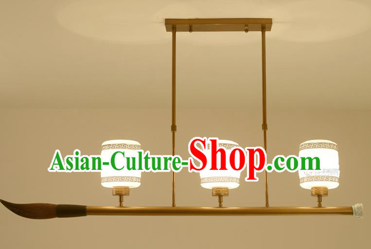 Traditional Chinese Ceiling Lanterns Ancient Handmade Three-Lights Hanging Lantern Ancient Lamp