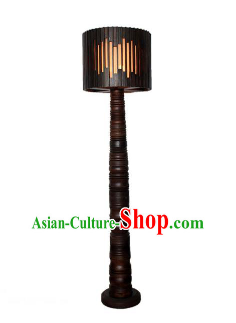 Handmade Thailand Wood Carving Lantern Asian Lanterns Floor Lantern Traditional Lamp