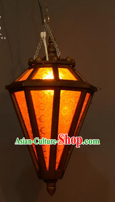 Traditional Thailand Handmade Hanging Lantern Asian Wood Ceiling Lanterns Religion Lantern