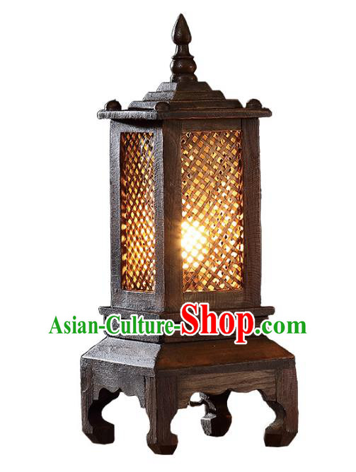 Thailand Handmade Wood Lantern Southeast Asian Desk Lanterns Traditional Lamp