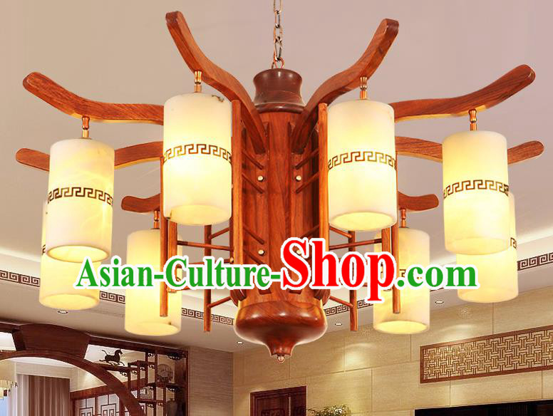 Traditional Chinese Handmade Redwood Hanging Lantern Wood Palace Lanterns Ancient Lamp