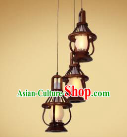 Traditional Chinese Handmade Palace Lantern Three-Lights Lanterns Ancient Hanging Lamp