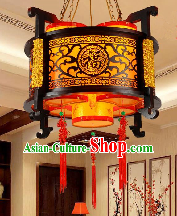 Traditional Chinese Parchment Carving Palace Lantern Handmade Ceiling Lanterns Ancient Lamp
