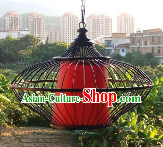 Top Grade Handmade Iron Red Lanterns Traditional Chinese Hanging Palace Lantern Ancient Ceiling Lanterns