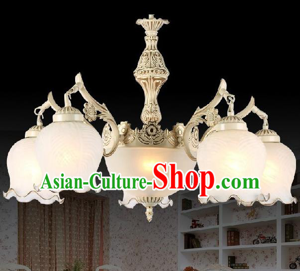 Top Grade Handmade Hanging Five-Lights Lanterns Traditional Chinese Ceiling Palace Lantern Ancient Lanterns