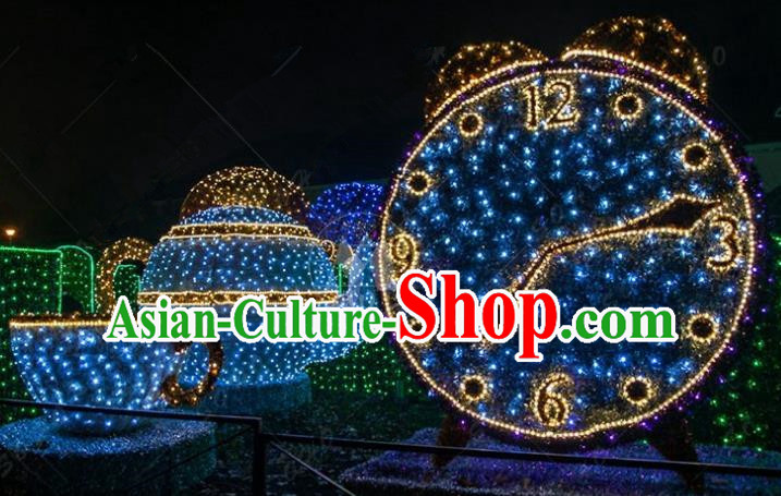 Traditional Christmas Light Show Horologe Decorations Lamps Stage Display Lamplight LED Lanterns