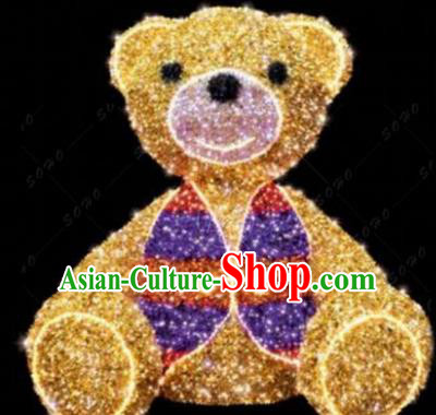Traditional Christmas LED Light Show Bear Decorations Lamps Stage Display Lamplight Lanterns