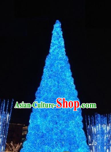Traditional Handmade Christmas Light Show Decorations Blue Shiny Christmas Tree Lamplight LED Lanterns